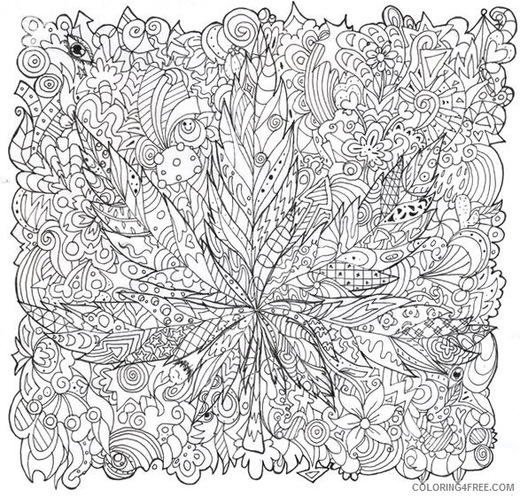 trippy coloring pages marijuana for adults Coloring4free