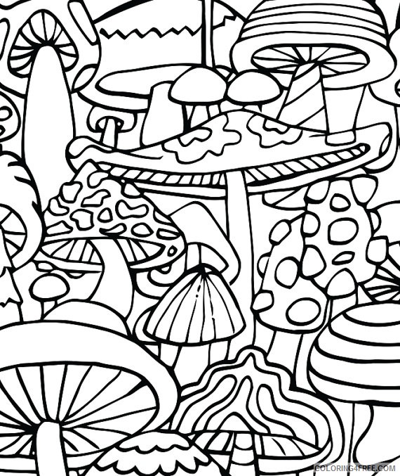 trippy mushrooms coloring pages Coloring4free
