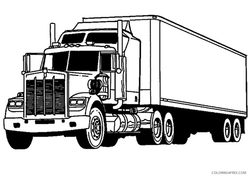 truck coloring pages long trailer Coloring4free