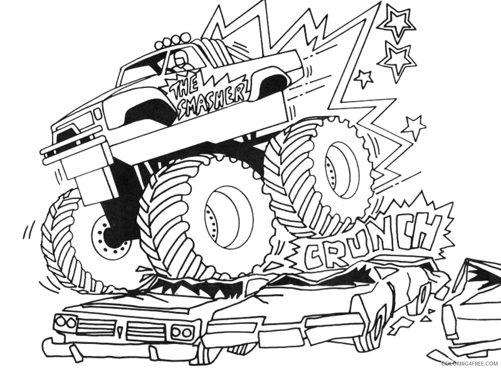 truck coloring pages monster truck destruction Coloring4free