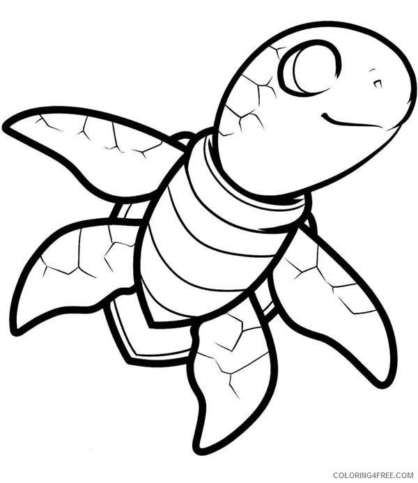 turtle coloring pages little sea turtle Coloring4free