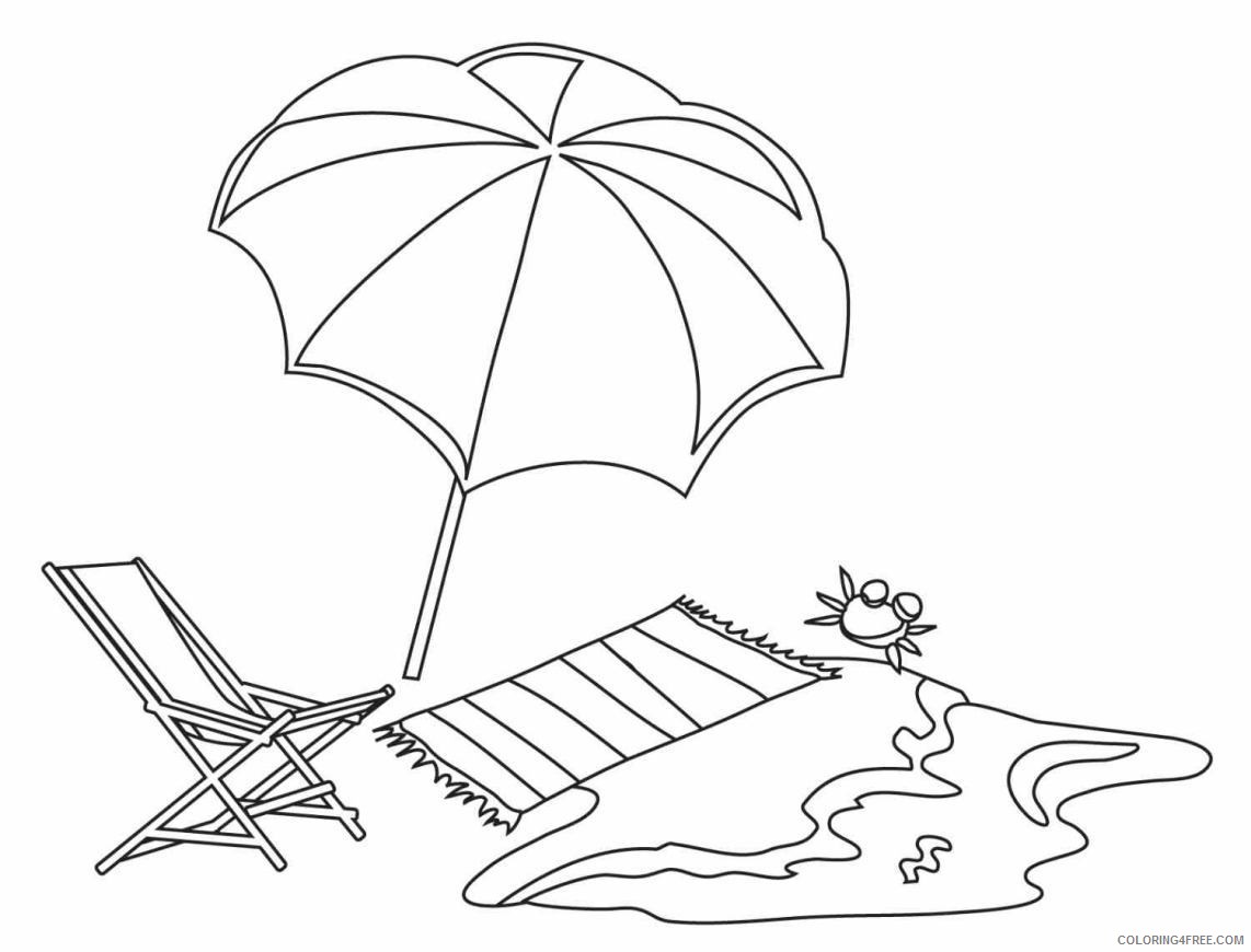 umbrella coloring pages at the beach Coloring4free