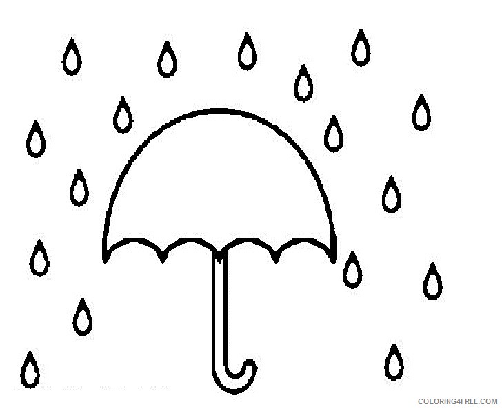 umbrella coloring pages in rain Coloring4free