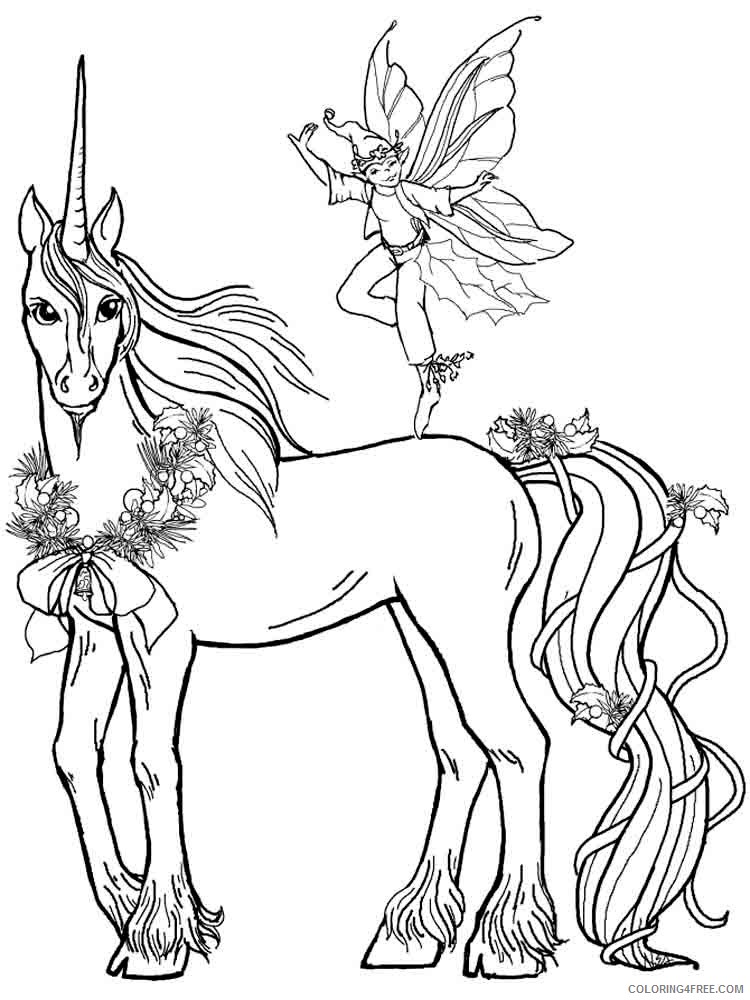 unicorn coloring pages and fairy Coloring4free
