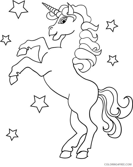 unicorn coloring pages and stars Coloring4free