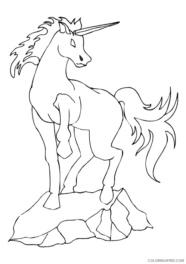 unicorn coloring pages on rocks Coloring4free