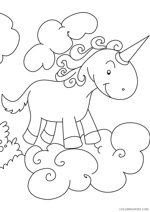 unicorn coloring pages over clouds Coloring4free