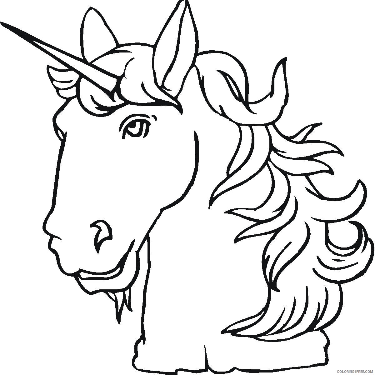 unicorn head coloring pages Coloring4free