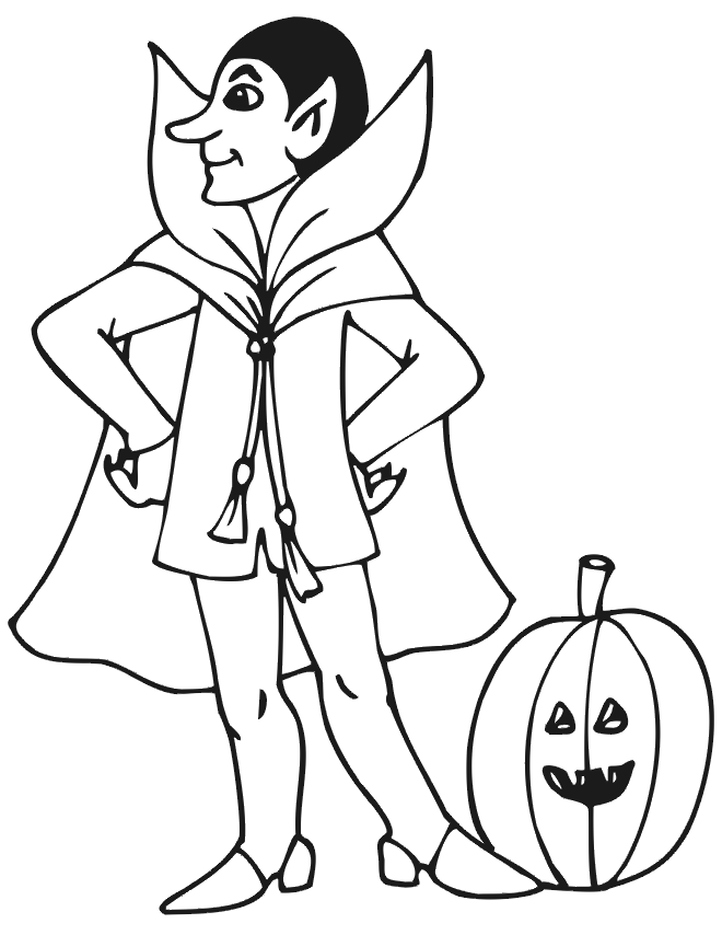 vampire coloring pages with pumpkin Coloring4free