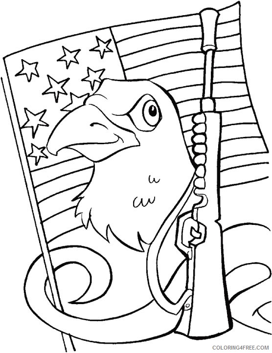 veterans day coloring pages eagle flag rifle Coloring4free