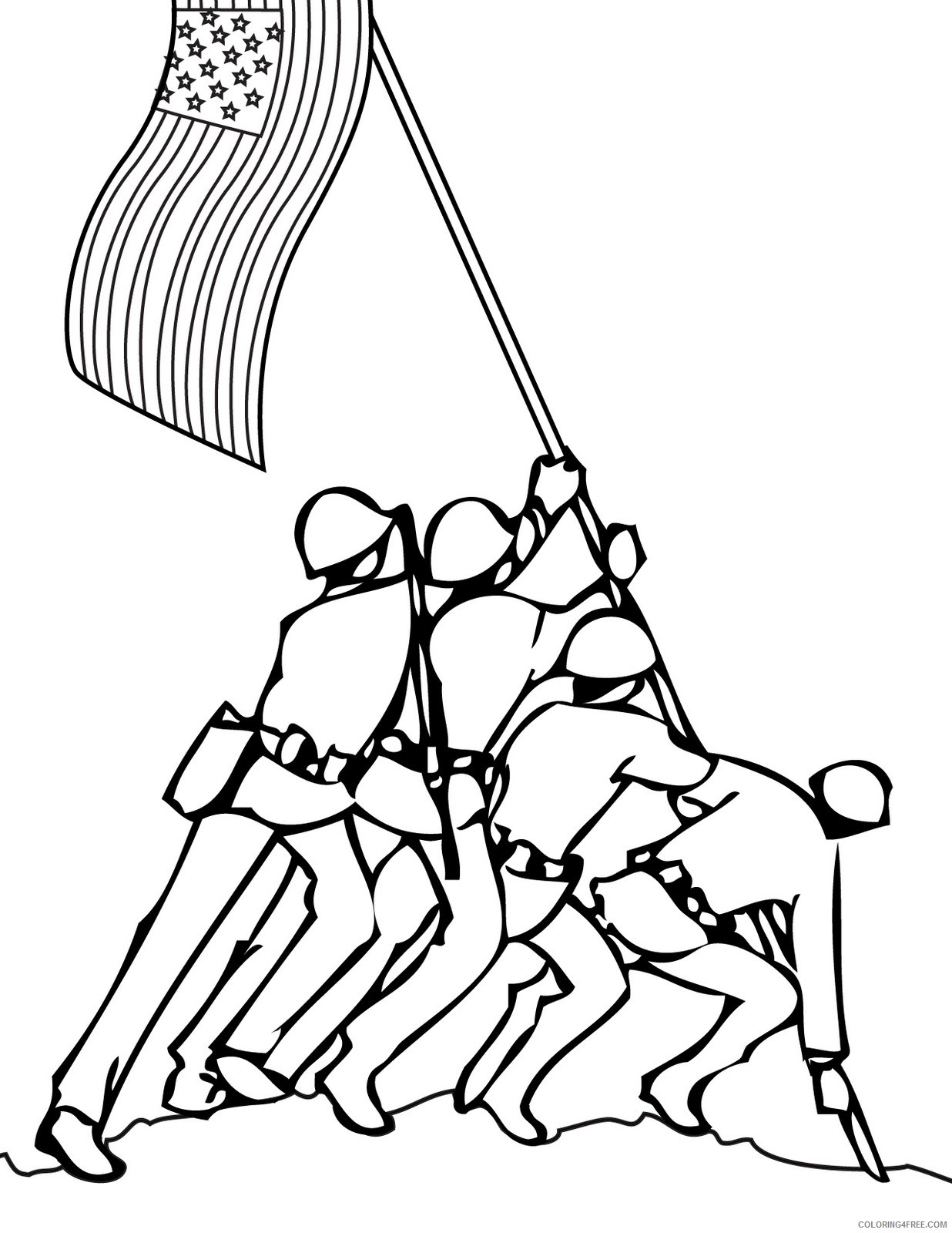 veterans day coloring pages iwo jima memorial Coloring4free