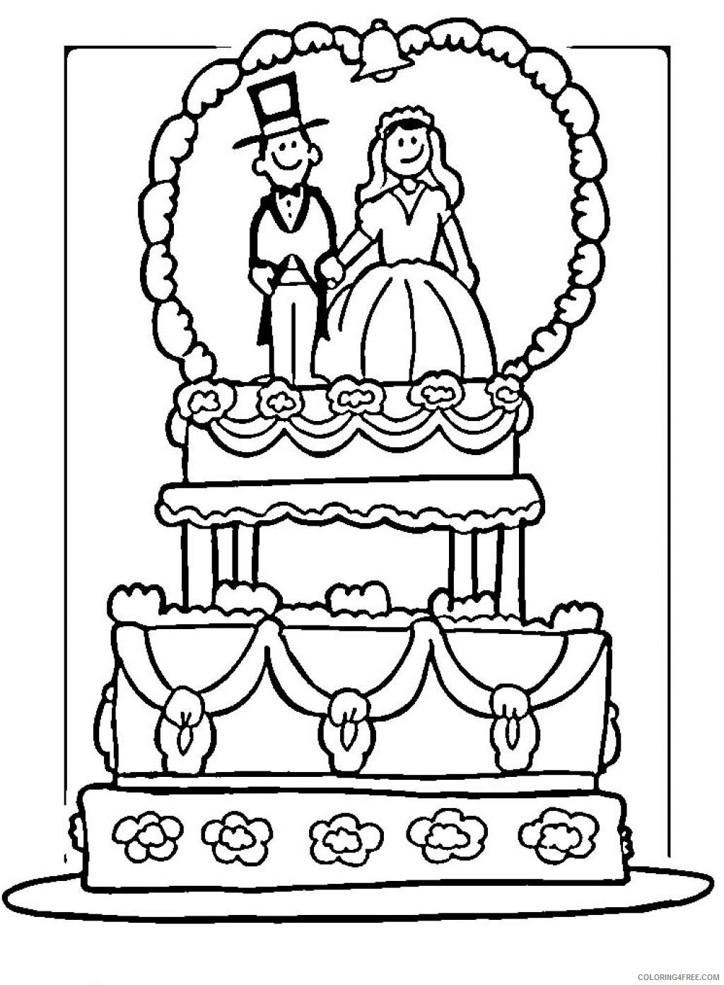 wedding cake coloring pages Coloring4free
