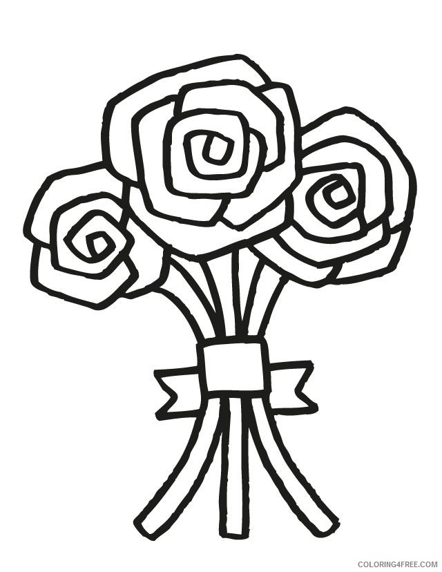 wedding coloring pages flower bouquet Coloring4free