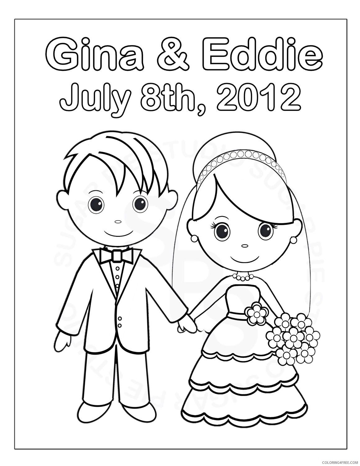 wedding coloring pages printable Coloring4free