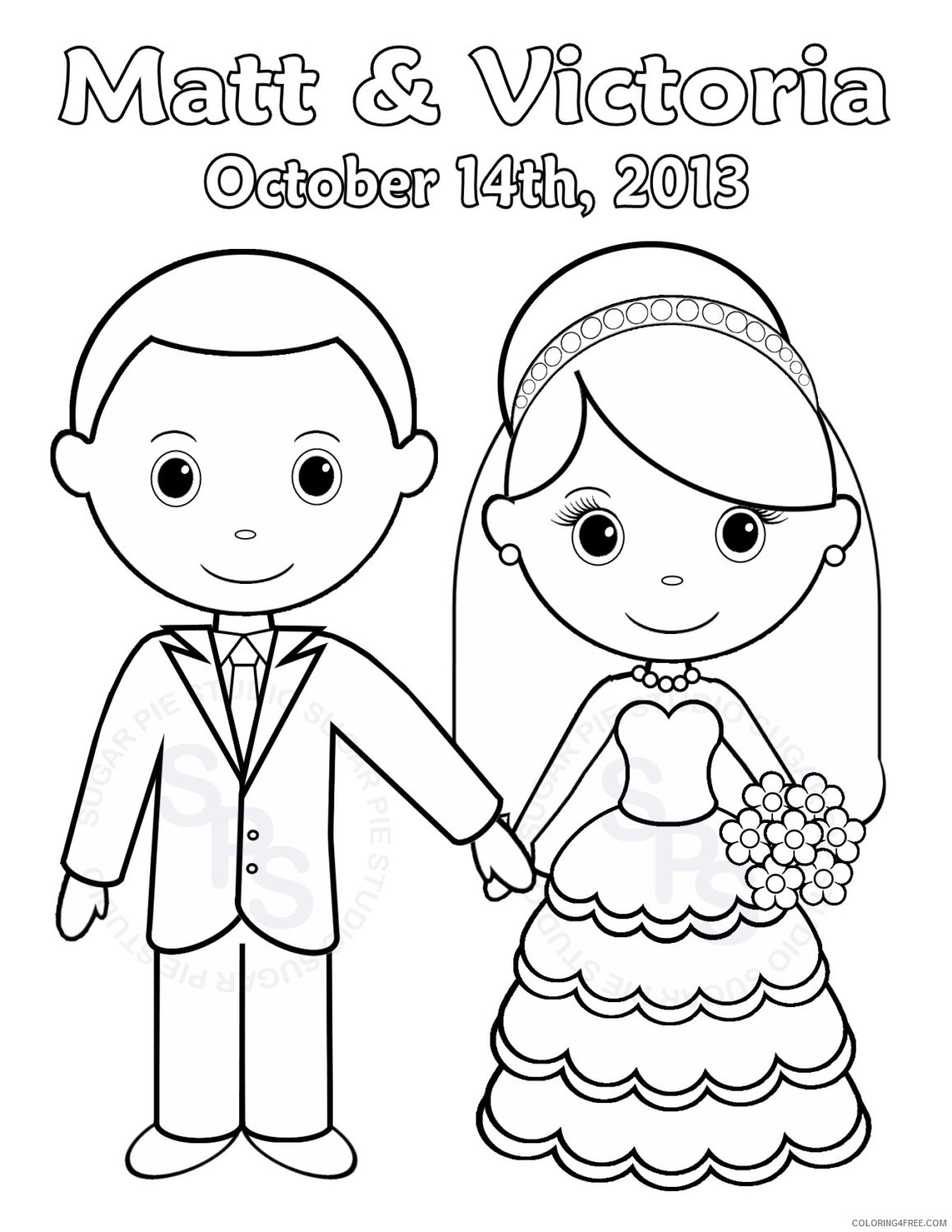 wedding coloring pages to print Coloring4free