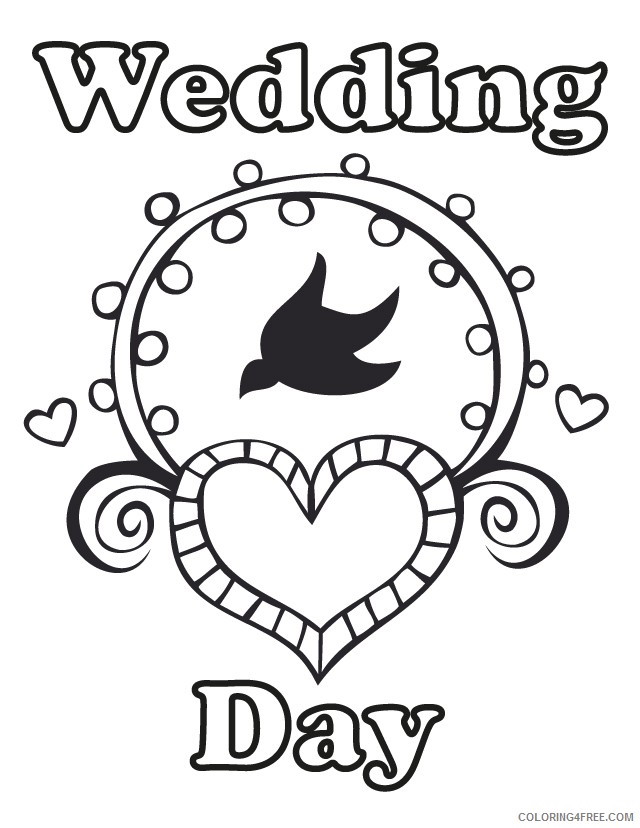 wedding coloring pages wedding day Coloring4free