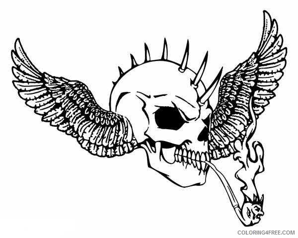 winged skull coloring pages Coloring4free