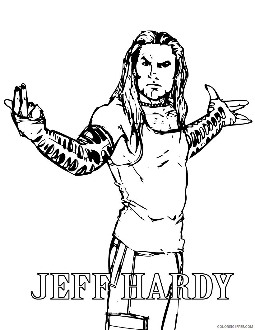 wwe coloring pages jeff hardy style Coloring4free
