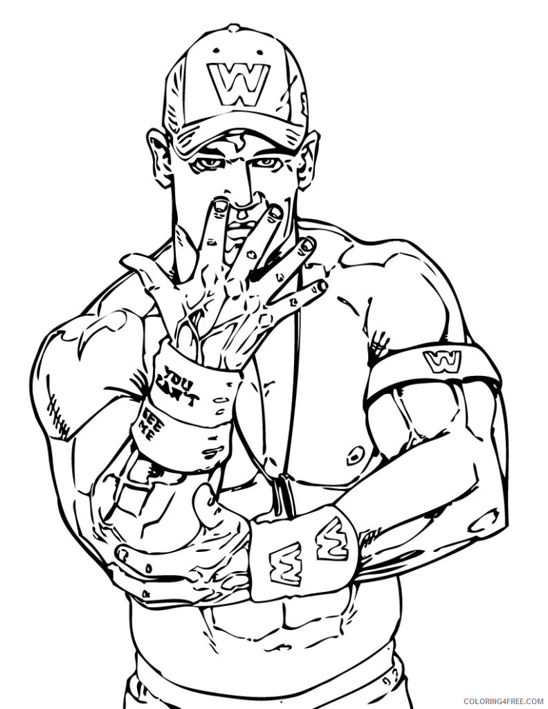 wwe coloring pages john cena style Coloring4free