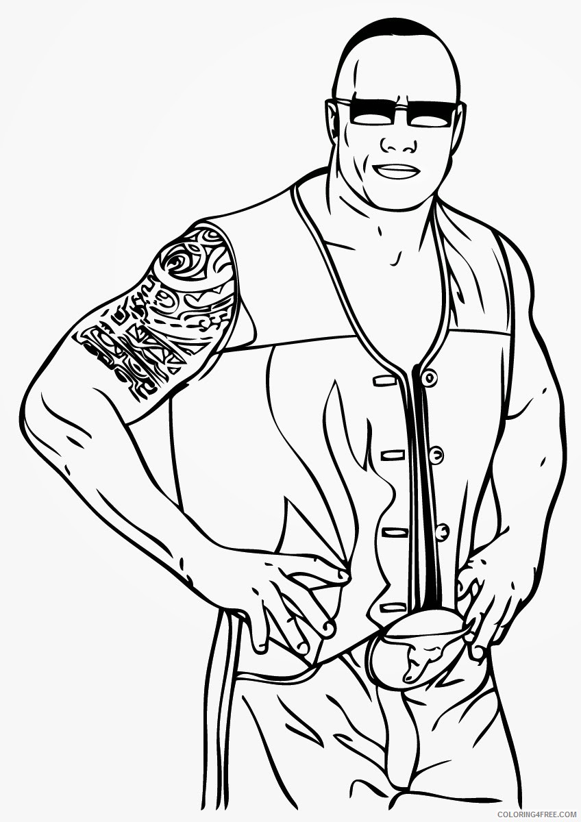 wwe coloring pages the rock Coloring4free