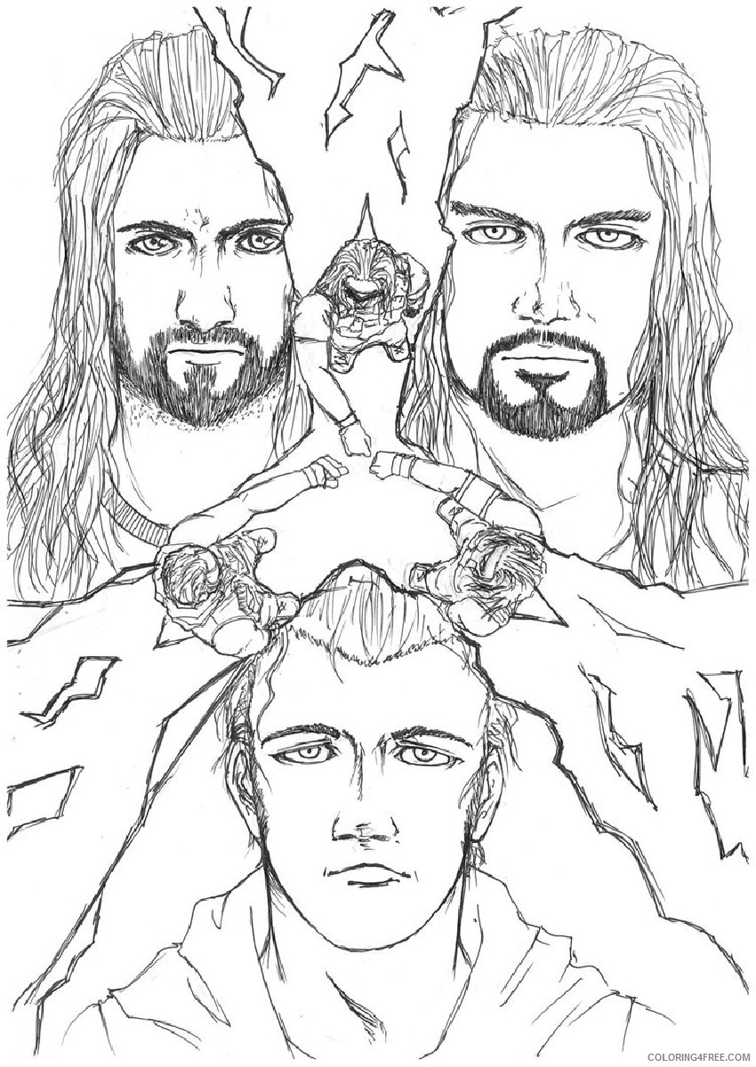wwe coloring pages the shield Coloring4free