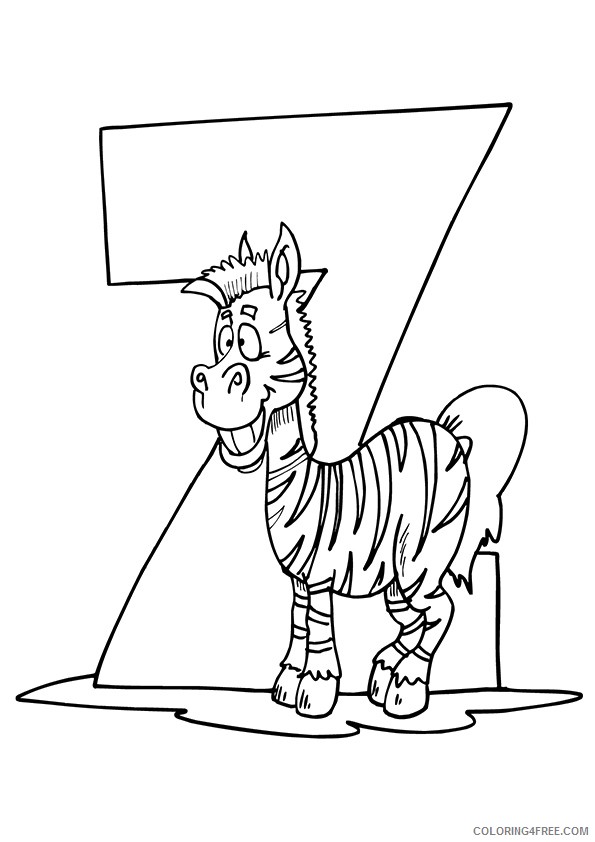 zebra coloring pages z for zebra Coloring4free