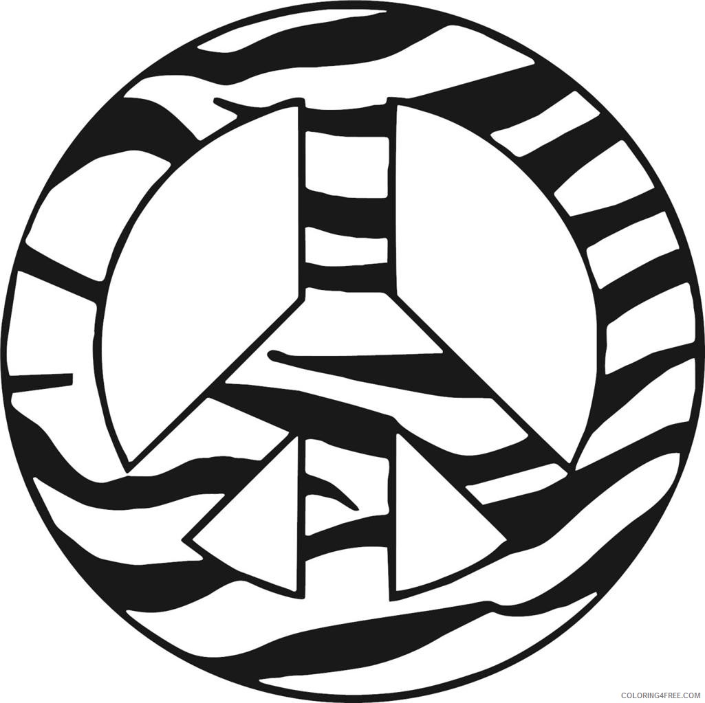 zebra peace sign coloring pages Coloring4free