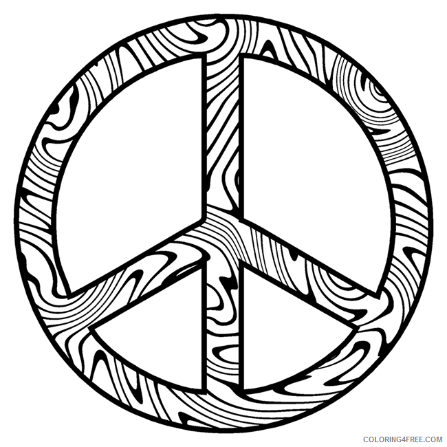 zebra peace sign coloring pages to print Coloring4free