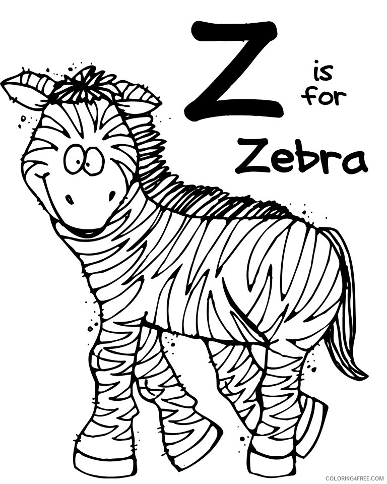 zoo animal coloring pages z for zebra Coloring4free