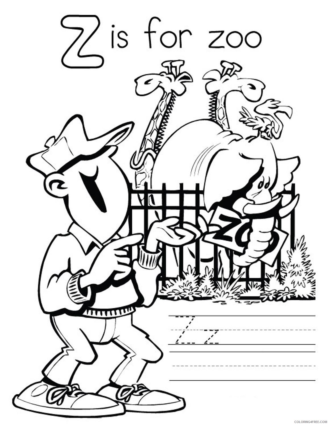 zoo coloring pages z for zoo Coloring4free