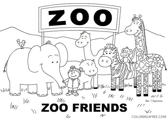zoo coloring pages zoo friends Coloring4free