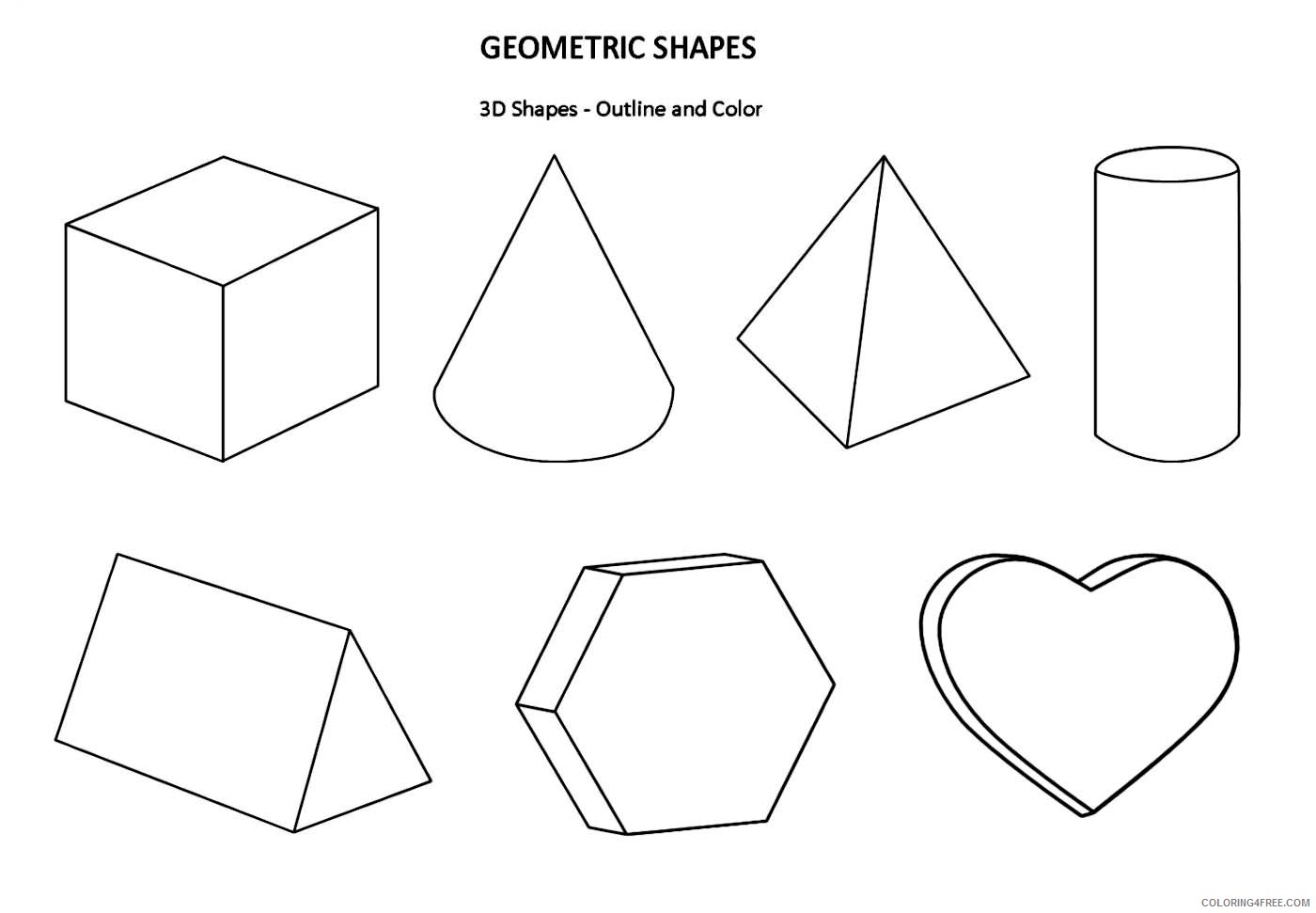 3d shape coloring pages geometric Coloring4free