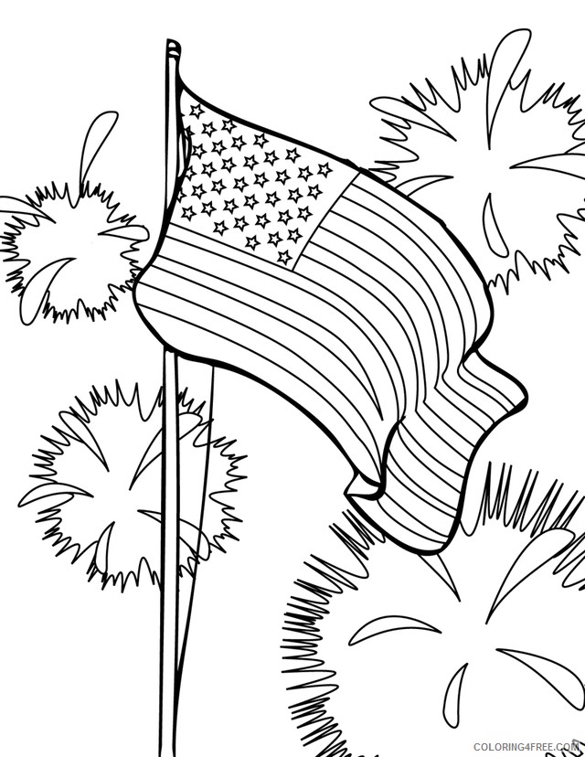 4th of july coloring pages american flag fireworks Coloring4free