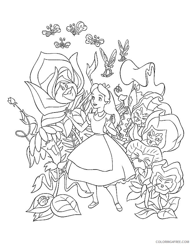 Alice in Wonderland Coloring Pages Printable Coloring4free