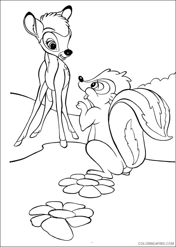 Bambi Coloring Pages Printable Coloring4free