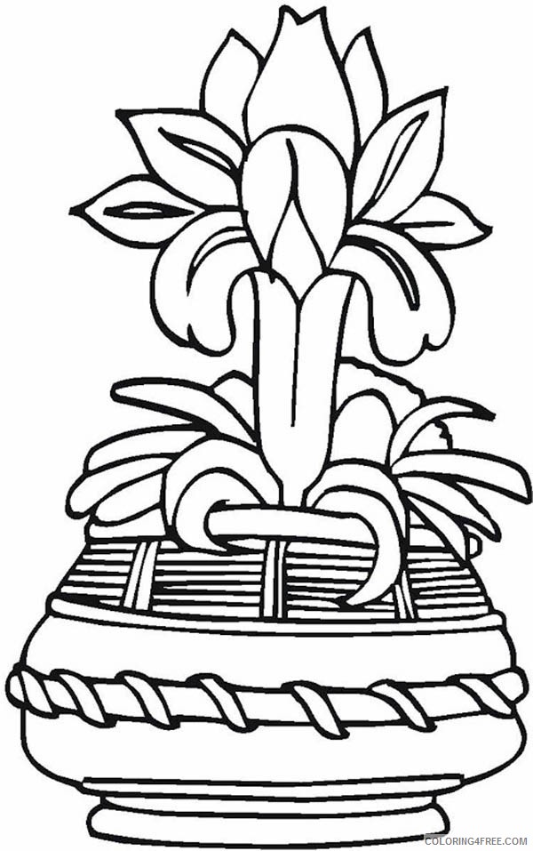 Flower Vase Coloring Pages Printable Coloring4free
