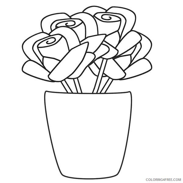 Flower Vase Coloring Pages Printable Coloring4free - Coloring4Free.com