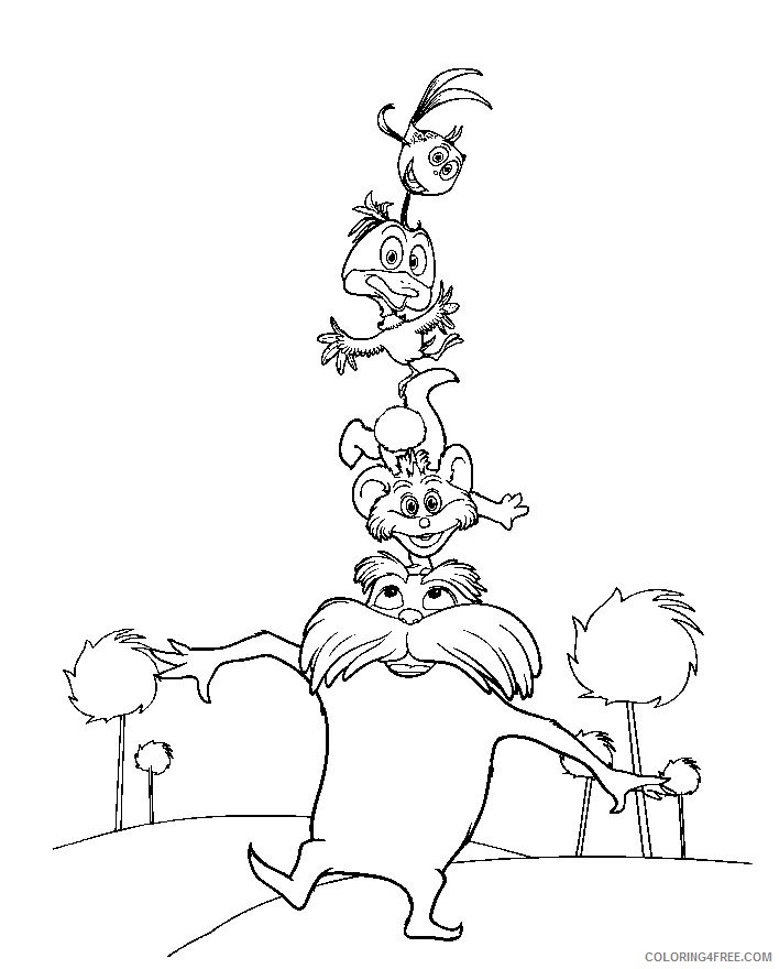 Lorax Coloring Pages Printable Coloring4free