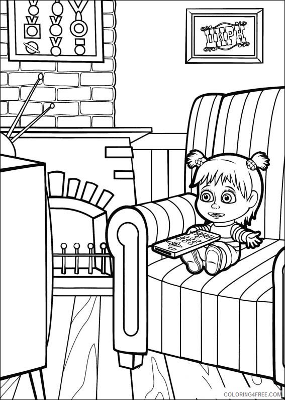 Masha and the Bear Coloring Pages Printable Coloring4free