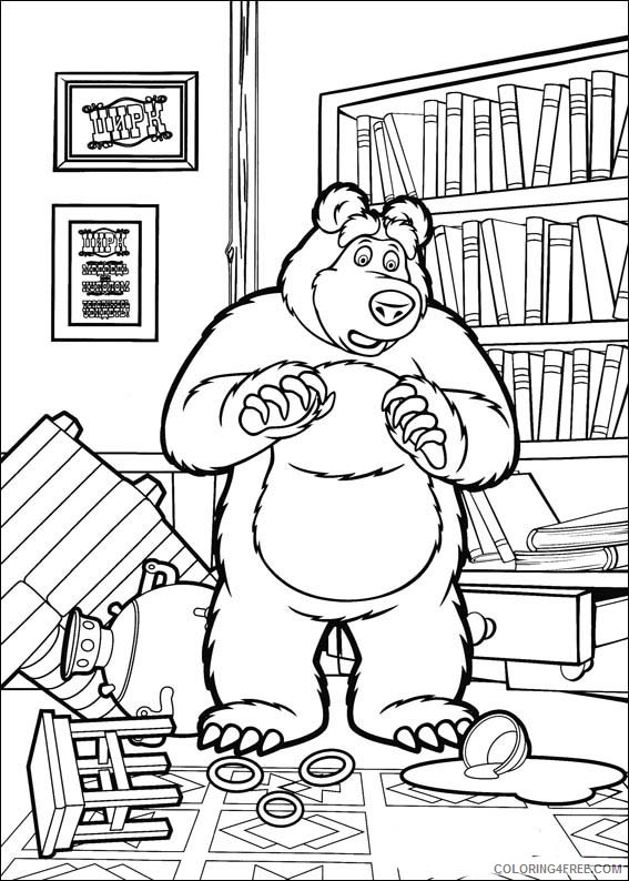 Masha and the Bear Coloring Pages Printable Coloring4free