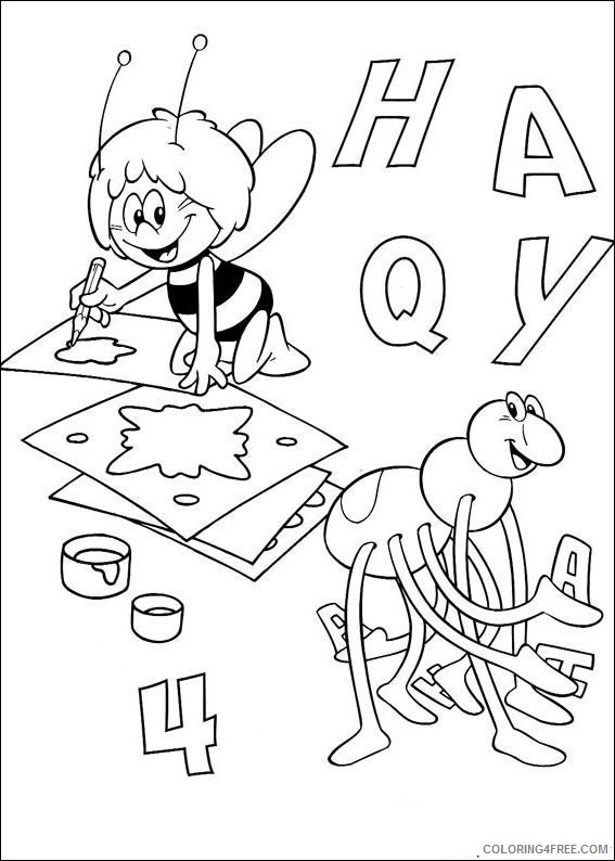 Maya the Bee Coloring Pages Printable Coloring4free