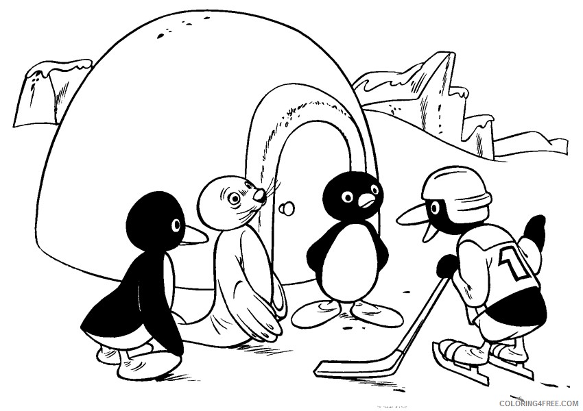 Pingu Coloring Pages Printable Coloring4free