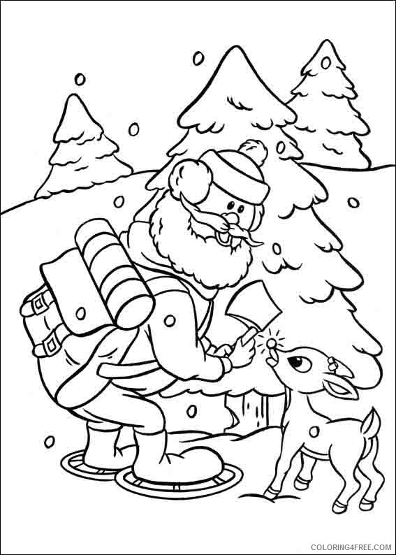 Rudolph the Red Nosed Reindeer Coloring Pages Printable Coloring4free