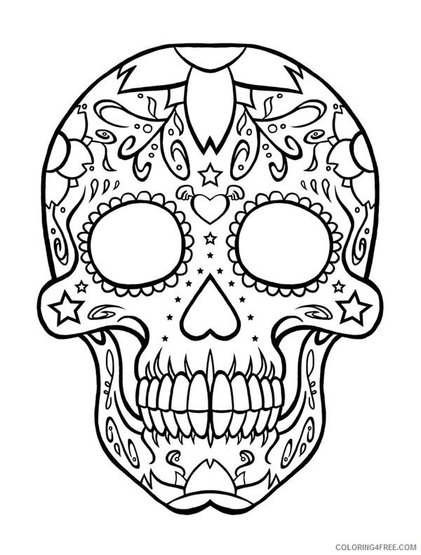Skull Coloring Pages Printable Coloring4free