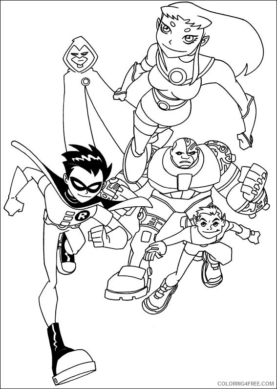 Teen Titans Coloring Pages Printable Coloring4free