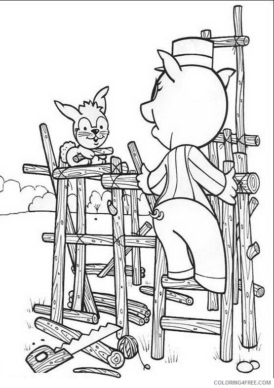 Three Little Pigs Coloring Pages Printable Coloring4free