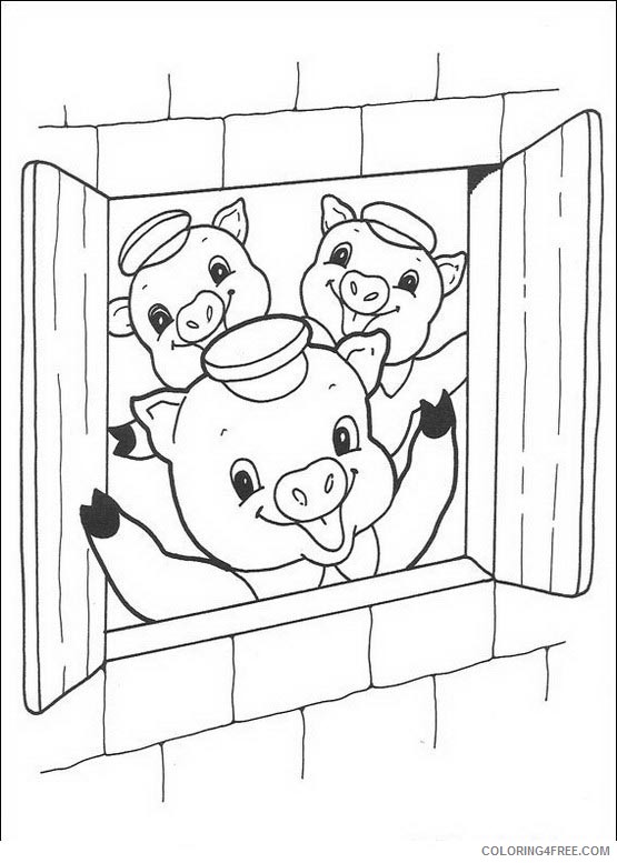 Three Little Pigs Coloring Pages Printable Coloring4free