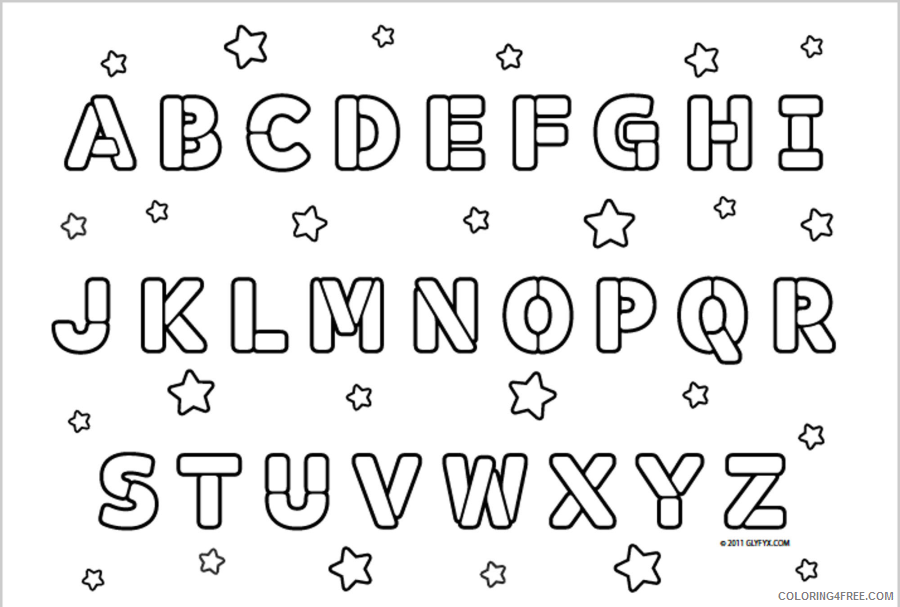 abc coloring pages with stars Coloring4free