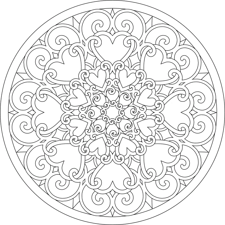 abstract hearts printable coloring pages for adults Coloring4free