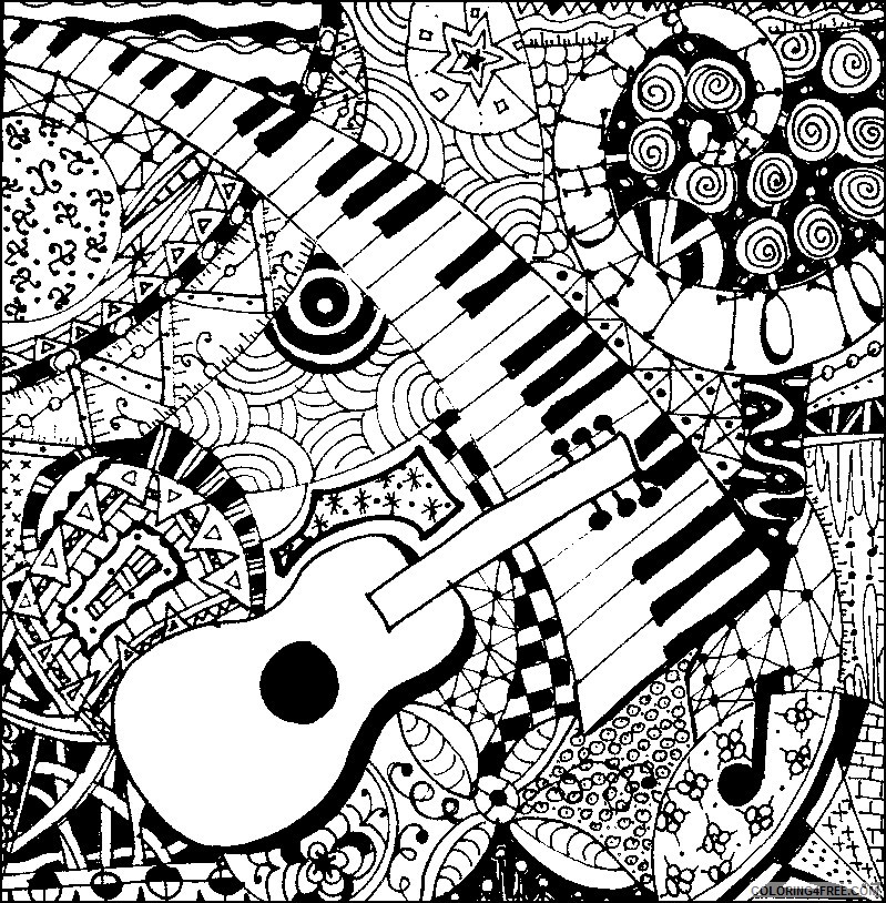 abstract music coloring pages for adults Coloring4free